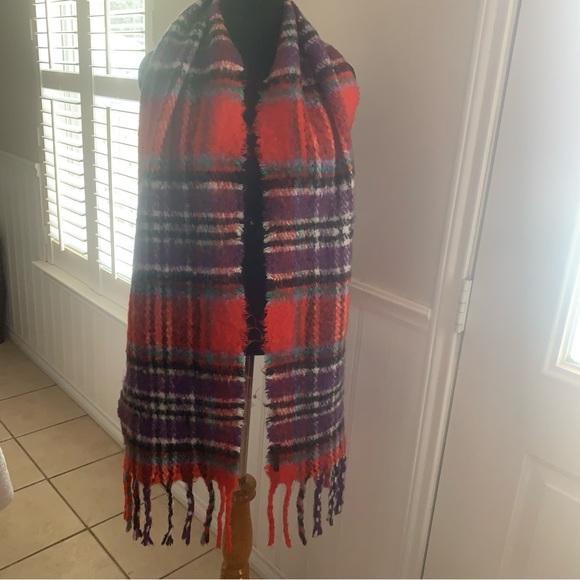 Top shop plaid  Warm Winter fuzzy Neck Scarf - Picture 3 of 6